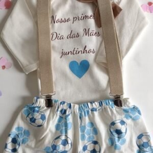 Kit Body Manga Longa Menino Dia das Mães