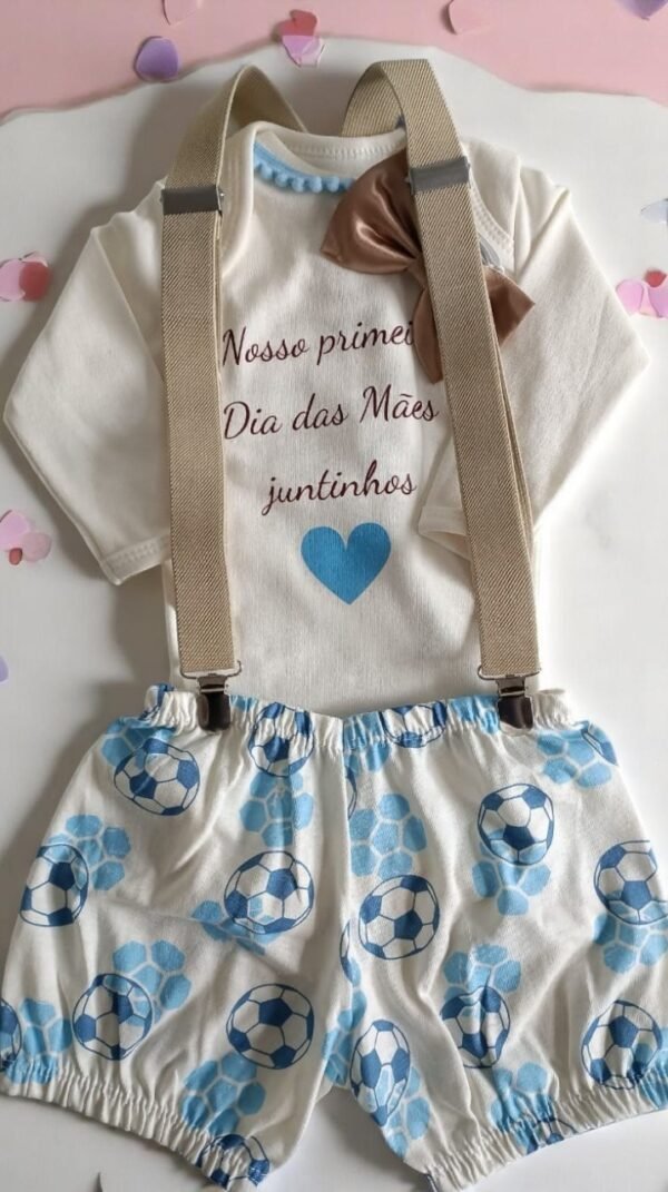 Kit Body Manga Longa Menino Dia das Mães