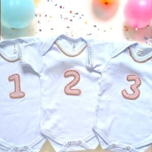 Kit Body Mêsversário Menina 1º ao 3º mês